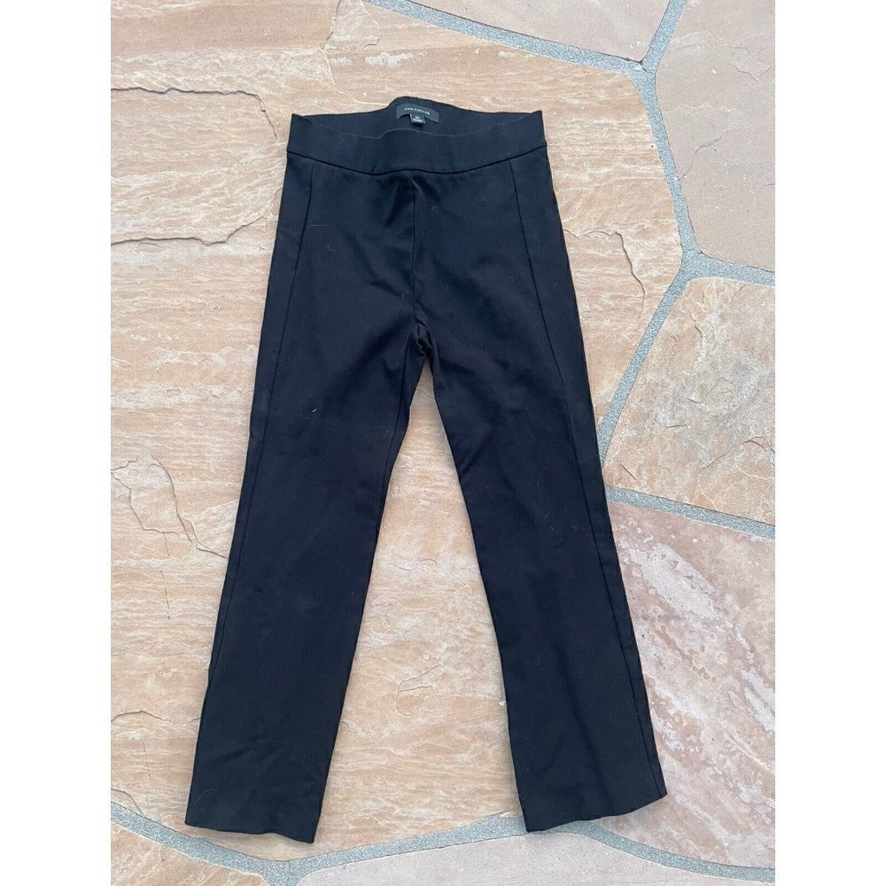 ANN TAYLOR LOFT BLACK PULL-ON ANKLE PANTS sz XS